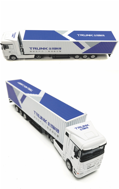 1:87合金集裝箱貨柜卡車模型 來圖定制LOGO，打造專屬集裝箱拖車